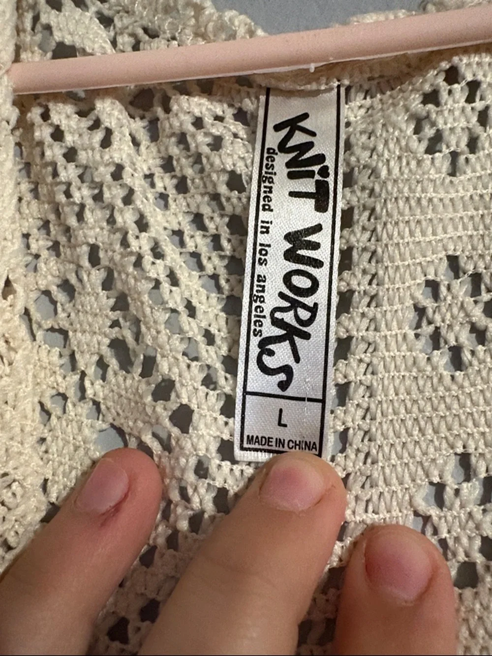 Knitworks Cream Crochet Fringe Vest